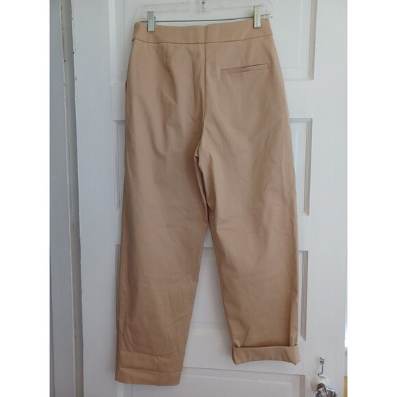 Anthropologie Exquise NWT high rise rolled hem pleated chino pants S minimalist - Picture 5 of 15